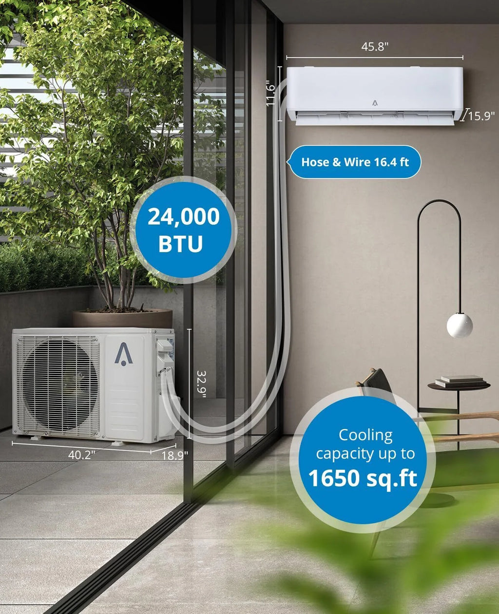 24000 BTU Mini Split Air Conditioner Heat Pump I942115