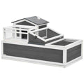 3-Room Wooden Tortoise Habitat House with Balcony V797335
