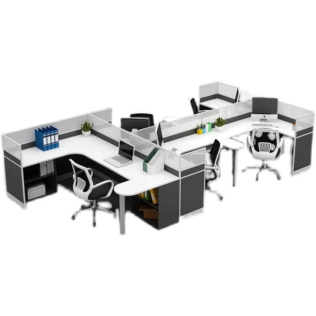 Creative Designer Screen Workstation Office Desk and Chair Y55704