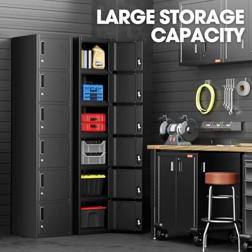 Metal Storage Cabinet with Keys, 71" 1 Door Black P34561