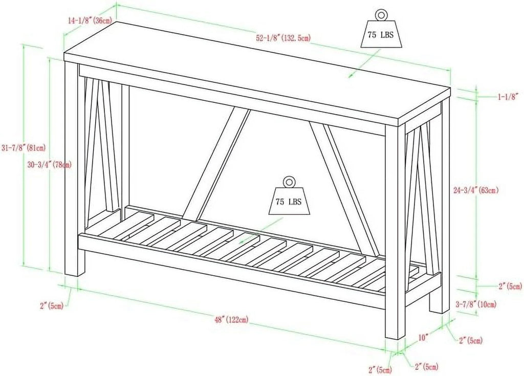 Rustic Entry Console Table Y408492