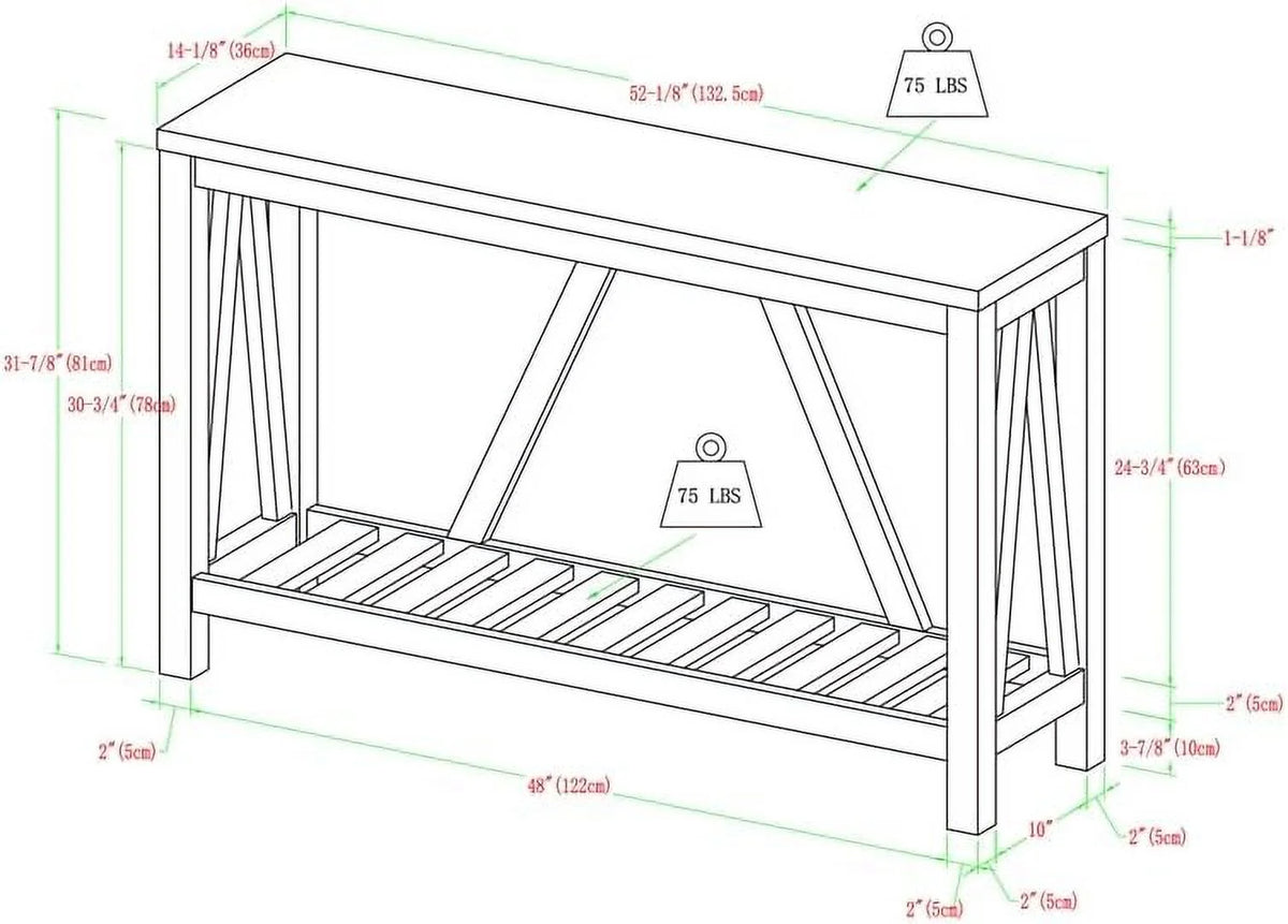 Rustic Entry Console Table Y408492