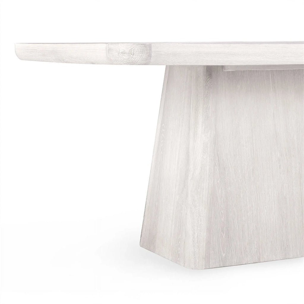 Whitewash Oak Wood Pedestal Dining Table K10747