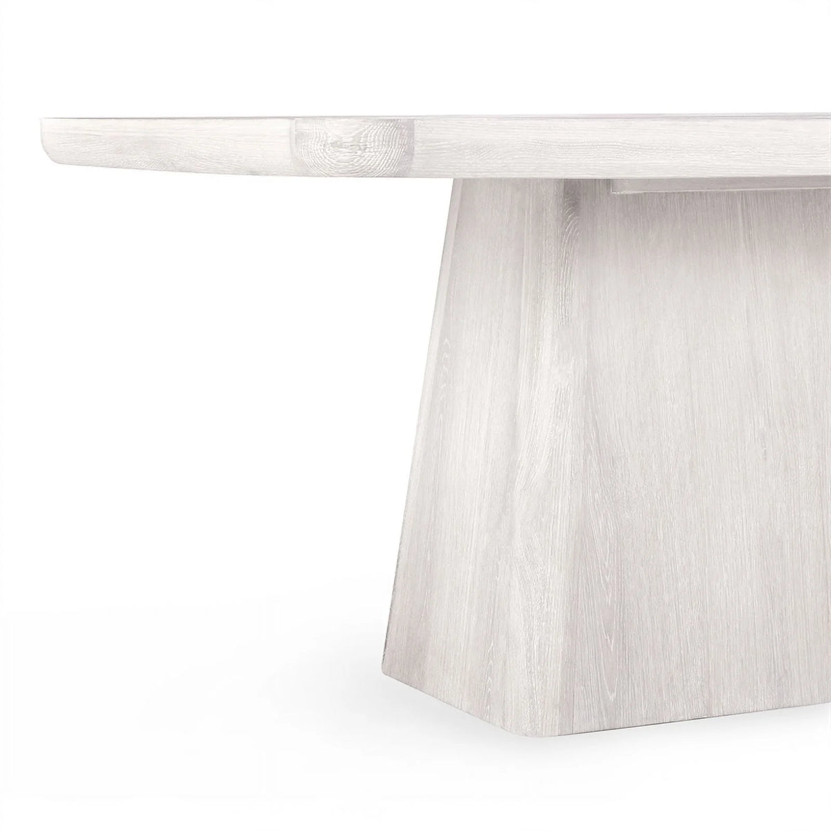 Whitewash Oak Wood Pedestal Dining Table K10747