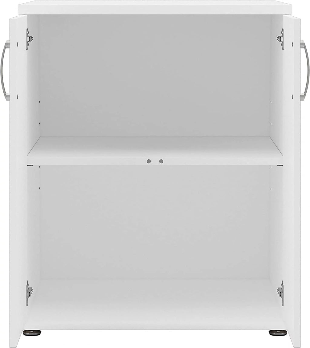 White Laundry Room Storage Cabinet with Doors and Shelves B1140