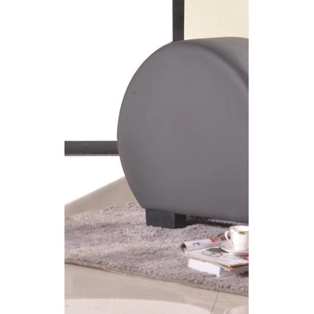 Gray Faux Leather Armless Chaise Lounge Q947