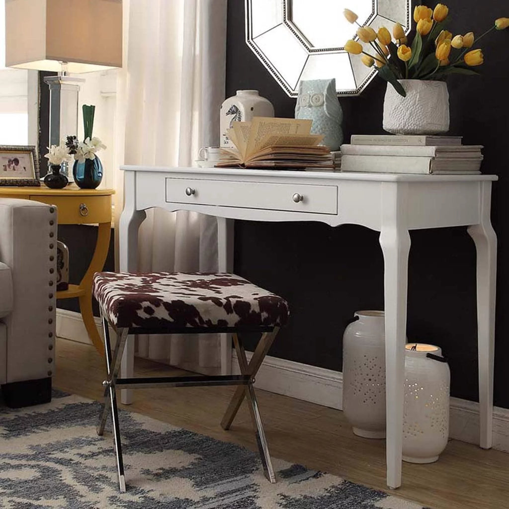 White Office Writing Desk with Drawer T97390
