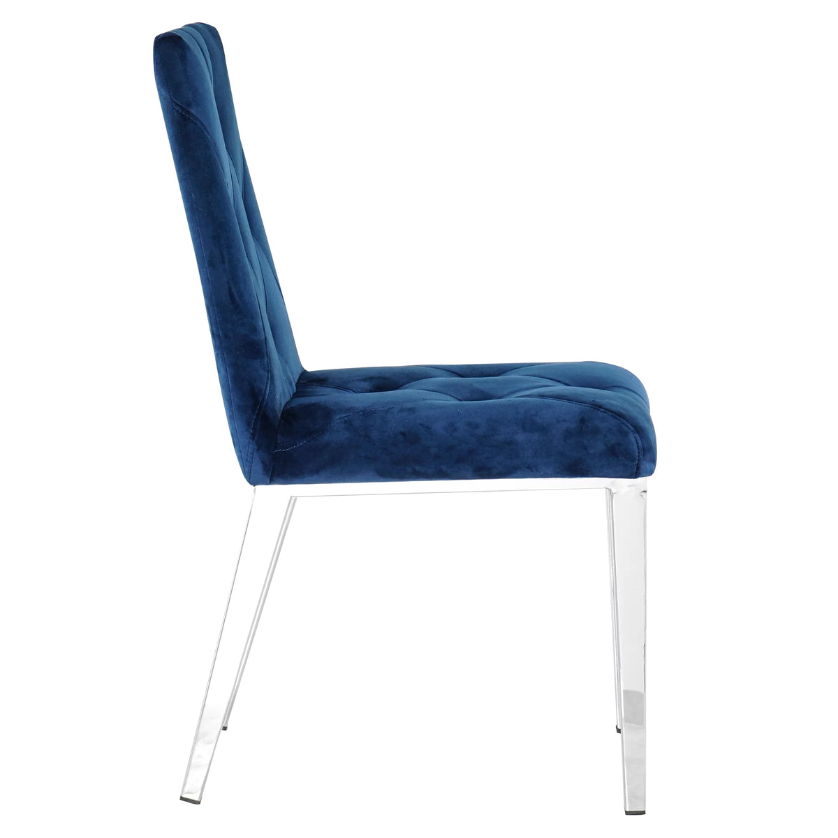 Blue Velvet Fabric Dining Chairs Set of 2 A94492