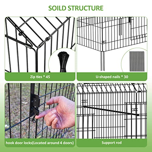 Metal Chicken Coop 130"×40"×39" with Cover T432782