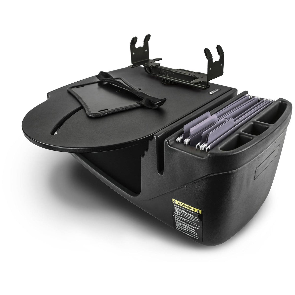 Black Car Desk with Built-in Power Inverter and Printer Stand R863