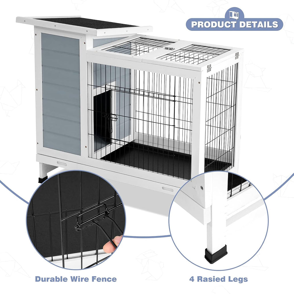 2 Story Rabbit Cage with Ventilation Door Removable Tray D1419