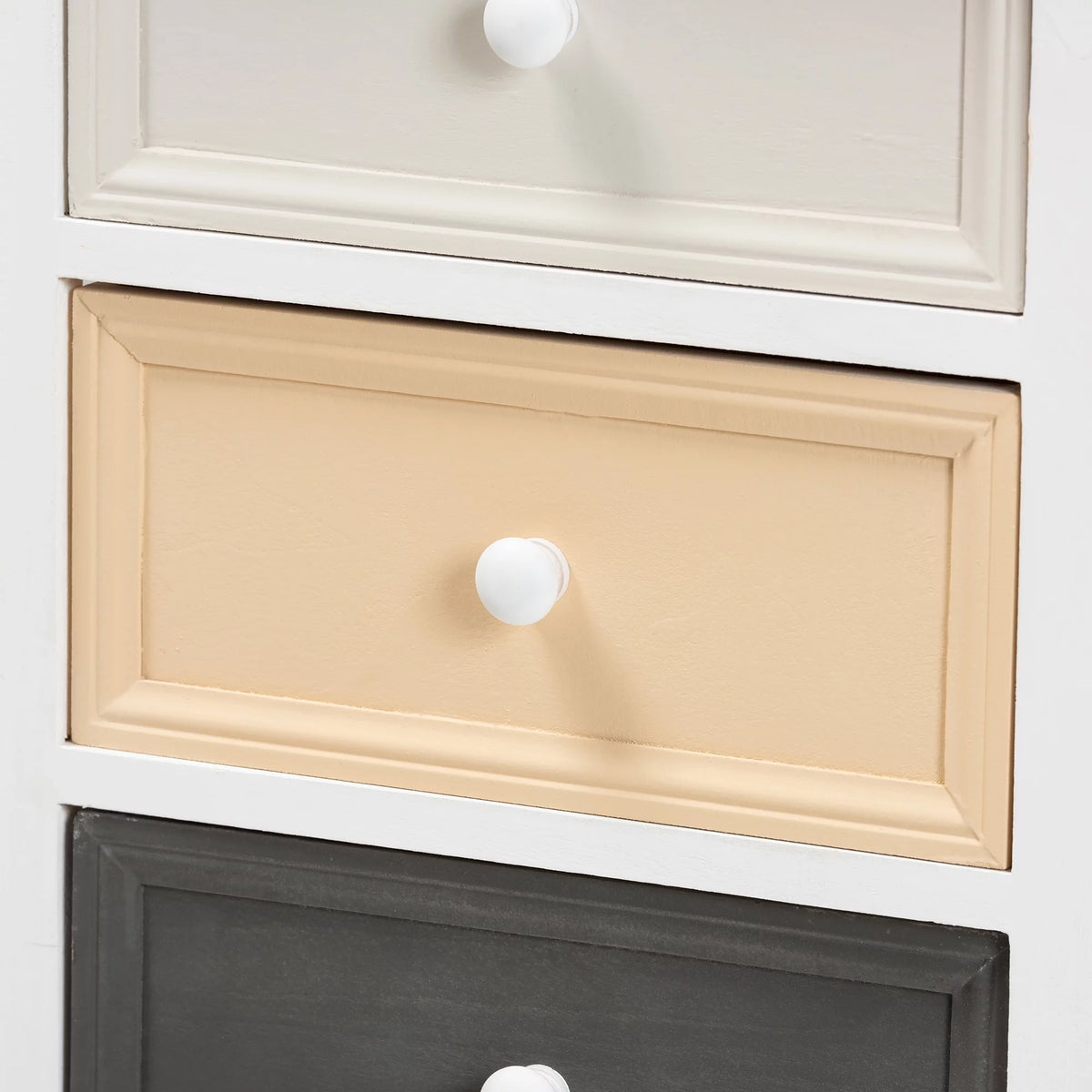 Multi-Colored Wood 3-Drawer Storage Unit with Basket J435629