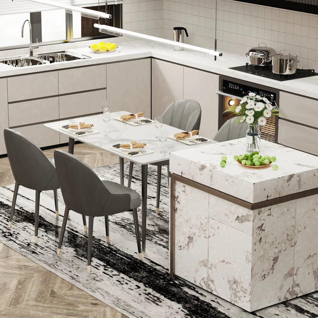 Sintered Stone Dining Table with Metal Legs M772786