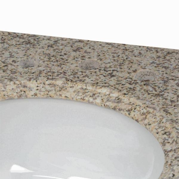 31x22 Golden Hill Granite Vanity Top with White Bowl N749514