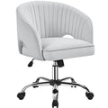 Light Gray Velvet Swivel Office Chair Z526