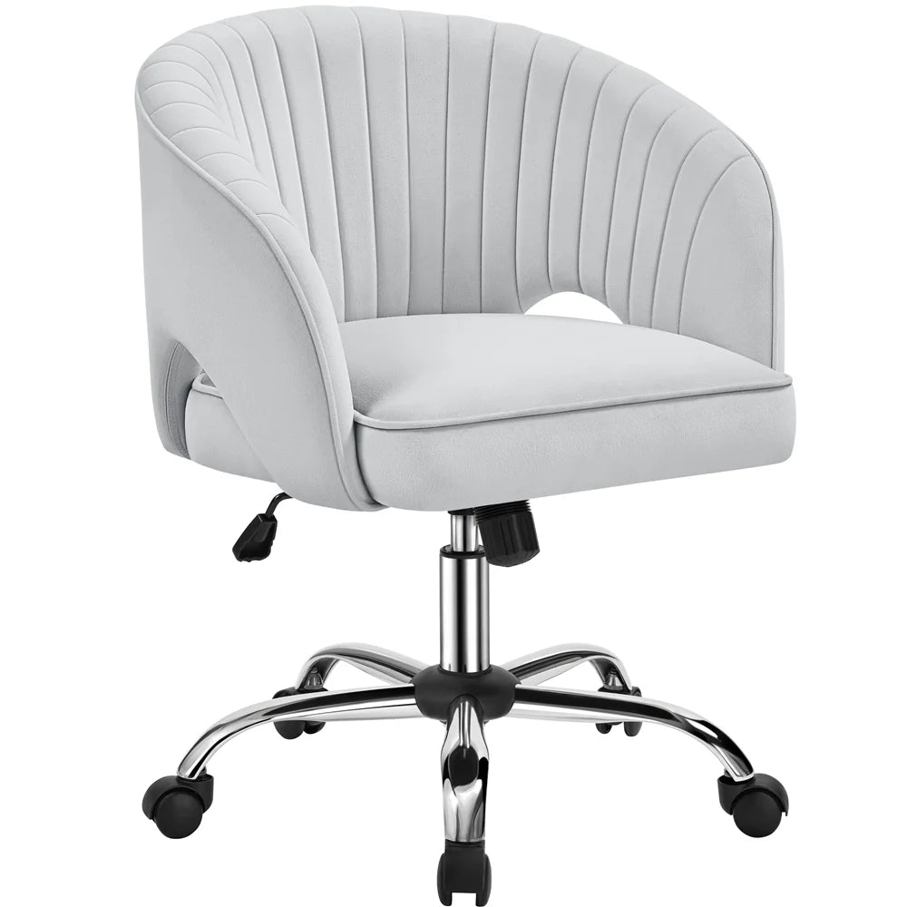 Light Gray Velvet Swivel Office Chair Z526