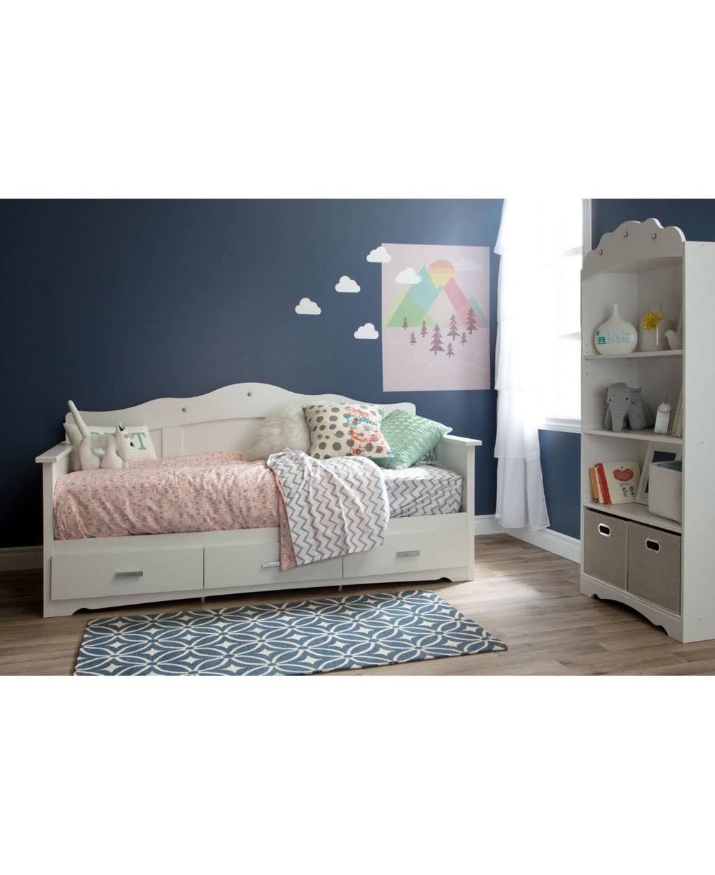 White 4 Shelf Bookcase T8907