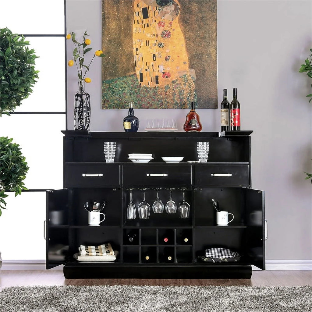 Black Wood Bar Table with LED H991058
