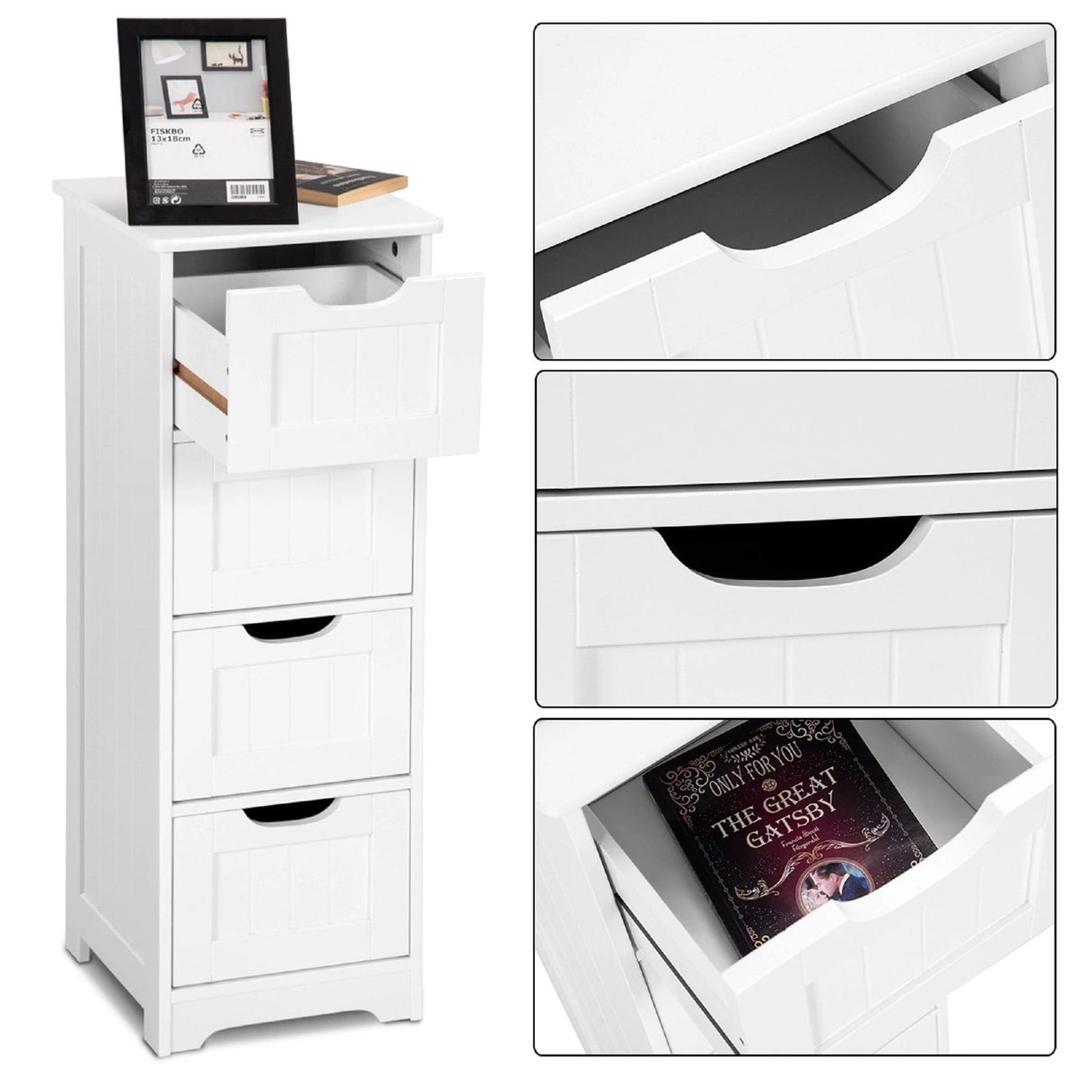 4 Drawers Bathroom Cabinet Y396913