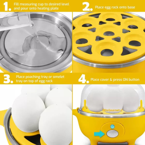 Electric 7 Egg Capacity Cooker with Auto Shut-Off BPA Free K21466