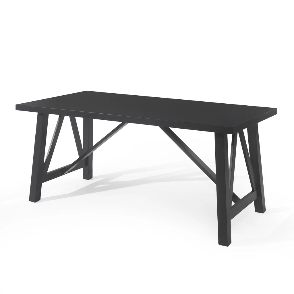Black Farmhouse Wood Dining Table V7739