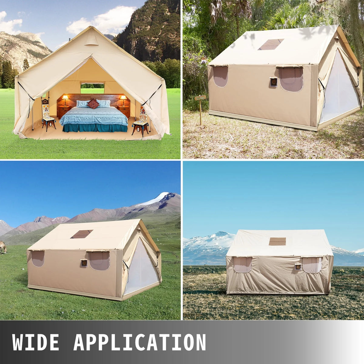 Canvas Wall Tent 10x12ft with Stove Hole Z78771