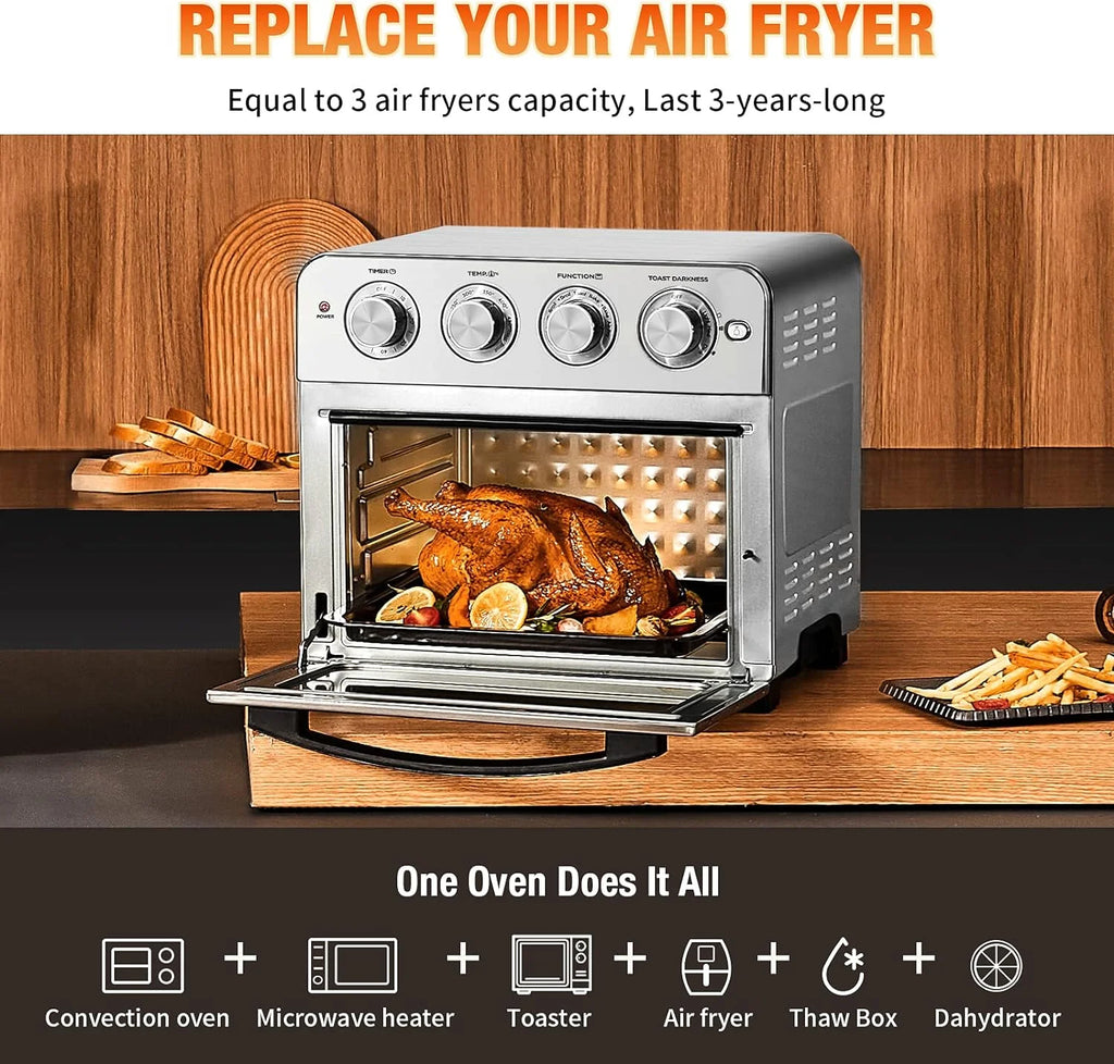6 Slice 24.5QT Air Fryer Toaster Oven Combo, Stainless Steel V6454