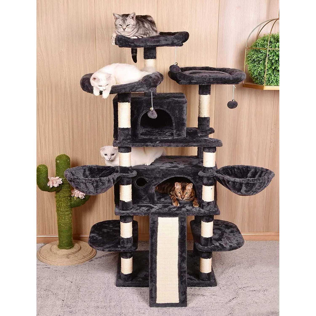 68 Inch Multi-Level Cat Tree with Scratching Posts W2144