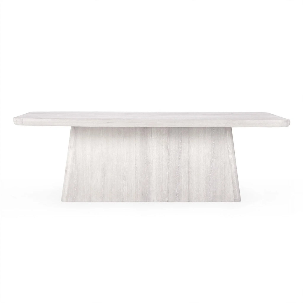 Whitewash Oak Wood Pedestal Dining Table K10747