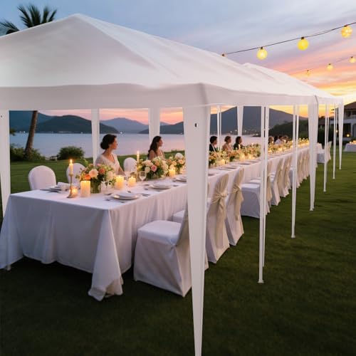10'x30' White Party Tent with 8 Removable Sidewalls V4201