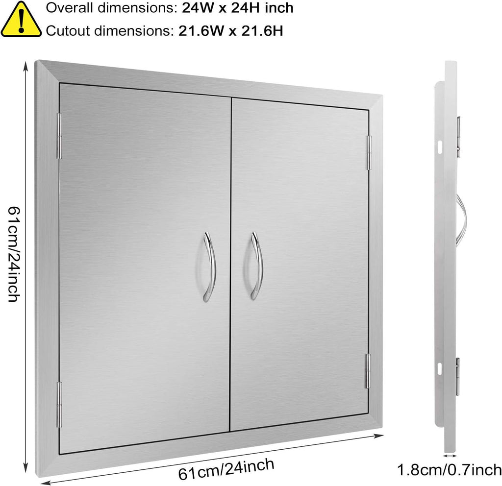 Stainless Steel Double Wall Outdoor Kitchen Doors 31W x 24H Inch X3207
