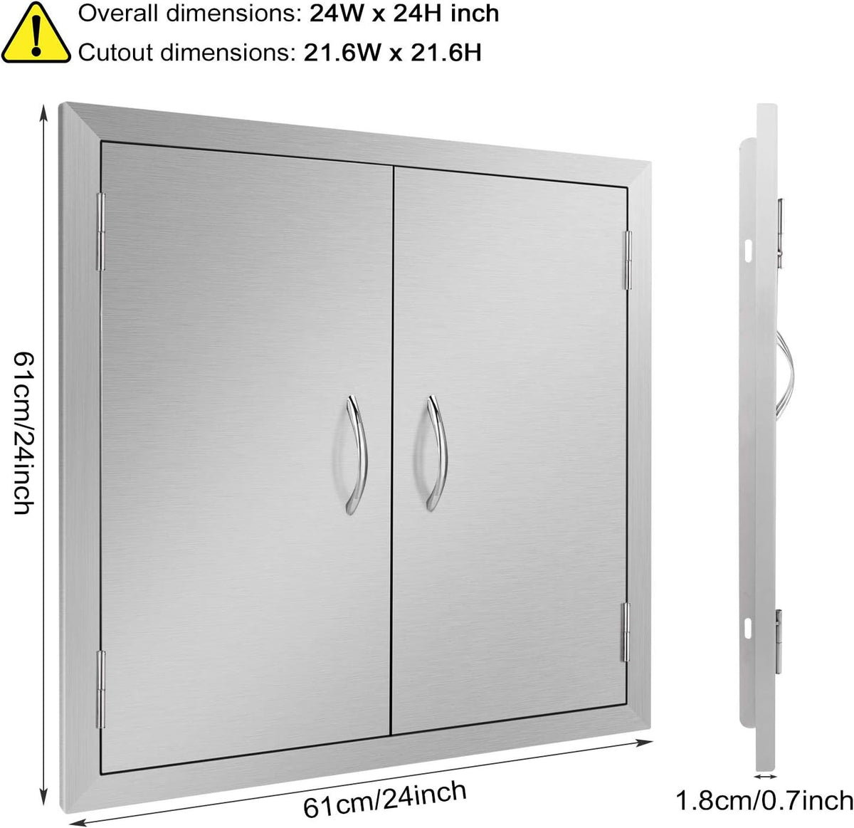 Stainless Steel Double Wall Outdoor Kitchen Doors 31W x 24H Inch X3207