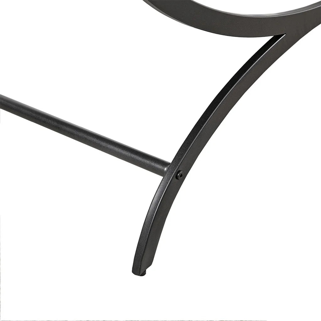 Modern Contrast Rectangular Coffee Table with Black Trestle Metal Base C767