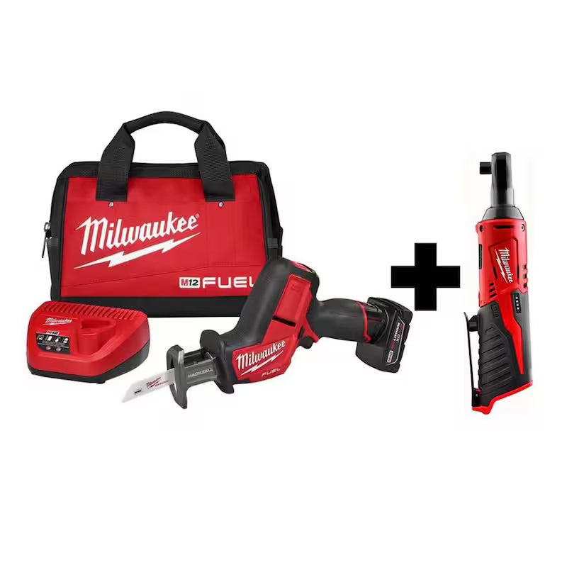 12V Lithium-Ion Brushless Cordless Reciprocating Saw Kit with 3/8 in. Ratchet Y738458