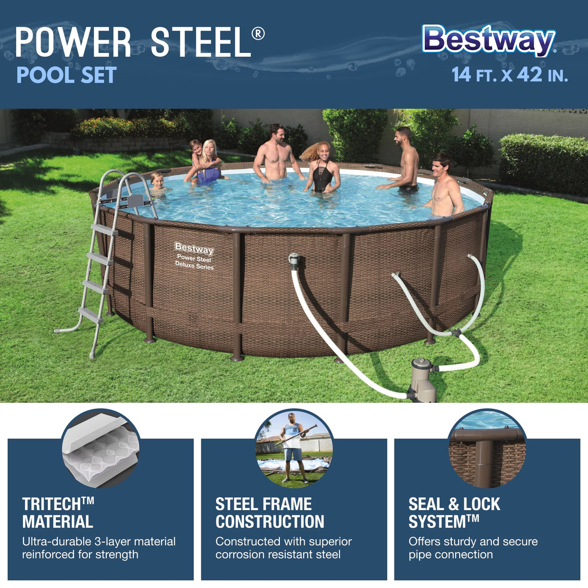 Round Above Ground Swimming Pool Set W186519