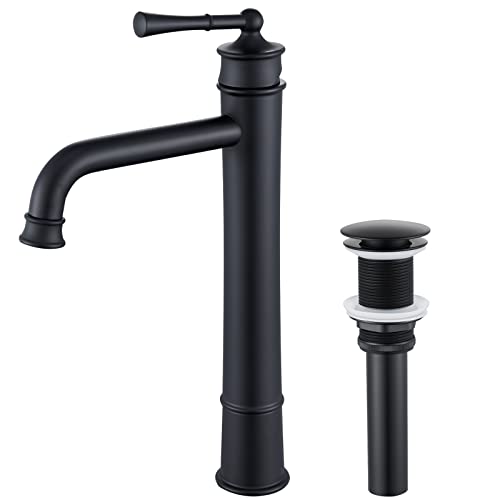 Polished Chrome Tall Single Handle Vessel Sink Faucet with Pop Up Drain B4411