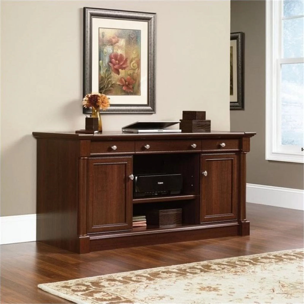 Cherry Credenza Computer Desk with Storage V643