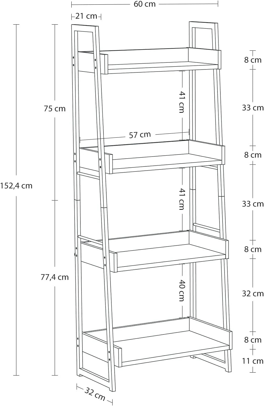 4 Tier Standing Ladder Shelf Y9796