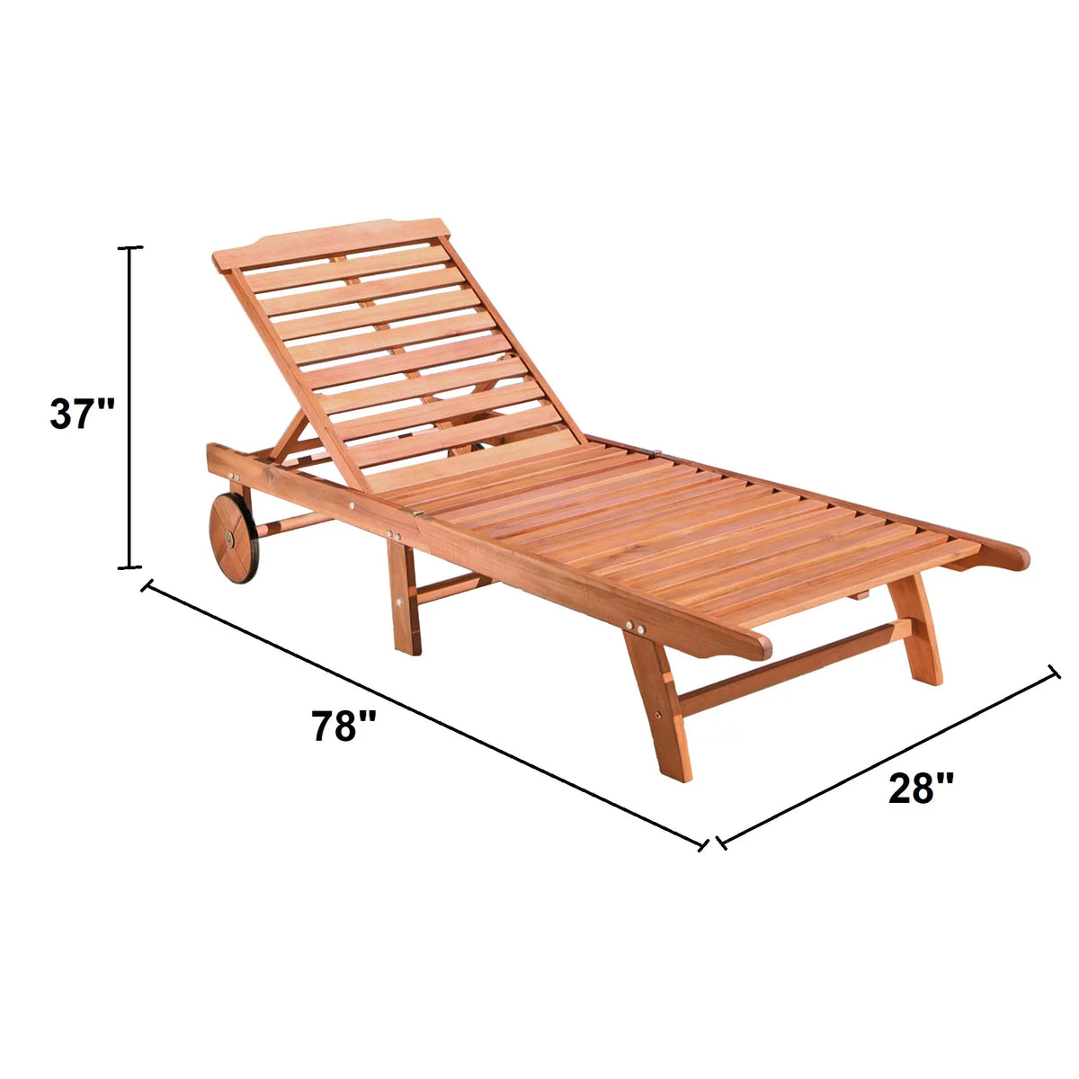 Brown Wood Folding Chaise Lounge F3784