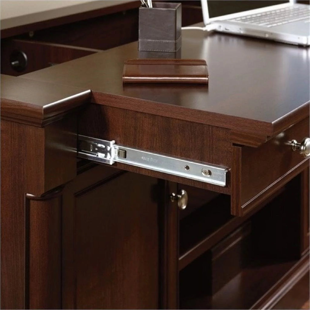 Cherry Credenza Computer Desk with Storage V643