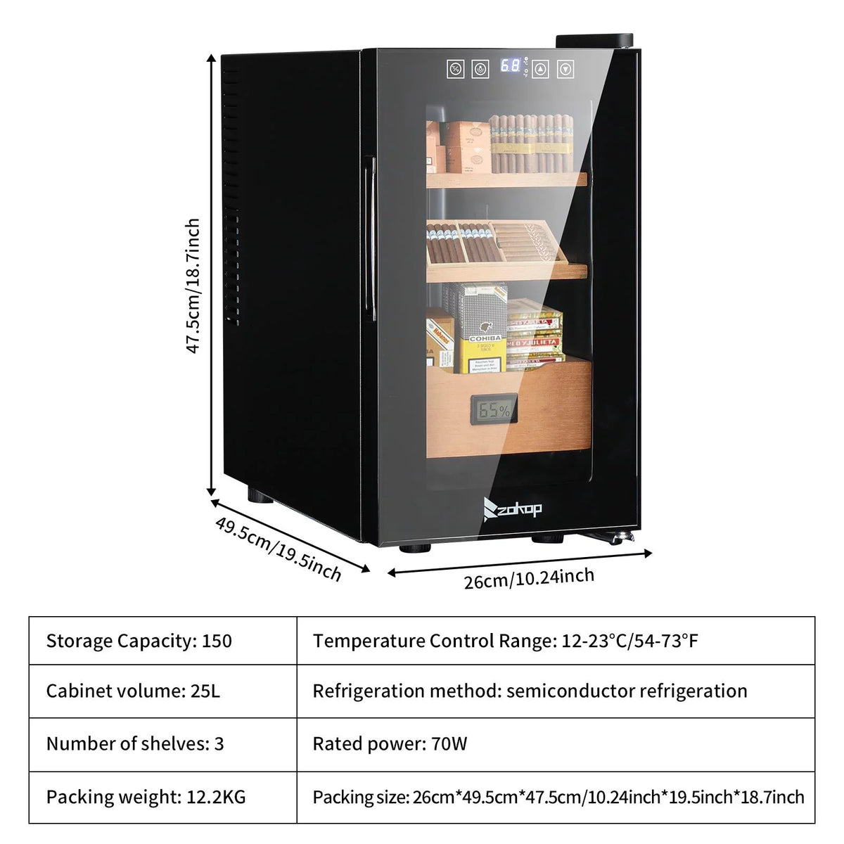 25L Electric Cigar Humidor 150 Counts G447