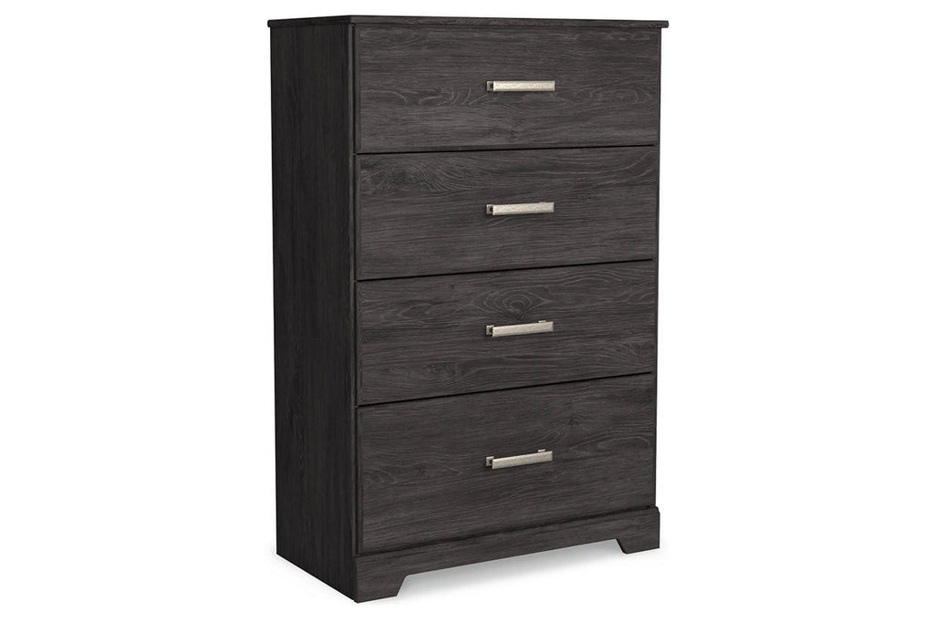 Black Four Drawer Engineered Wood Chest A7577