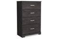 Black Four Drawer Engineered Wood Chest A7577