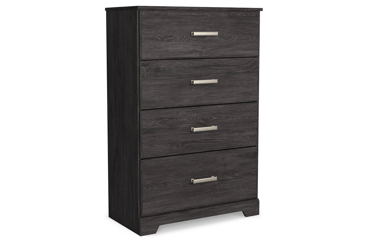 Black Four Drawer Engineered Wood Chest A7577