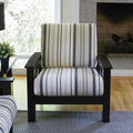 Brown Black Stripe Arm Chair with Exposed Wood Frame G7466