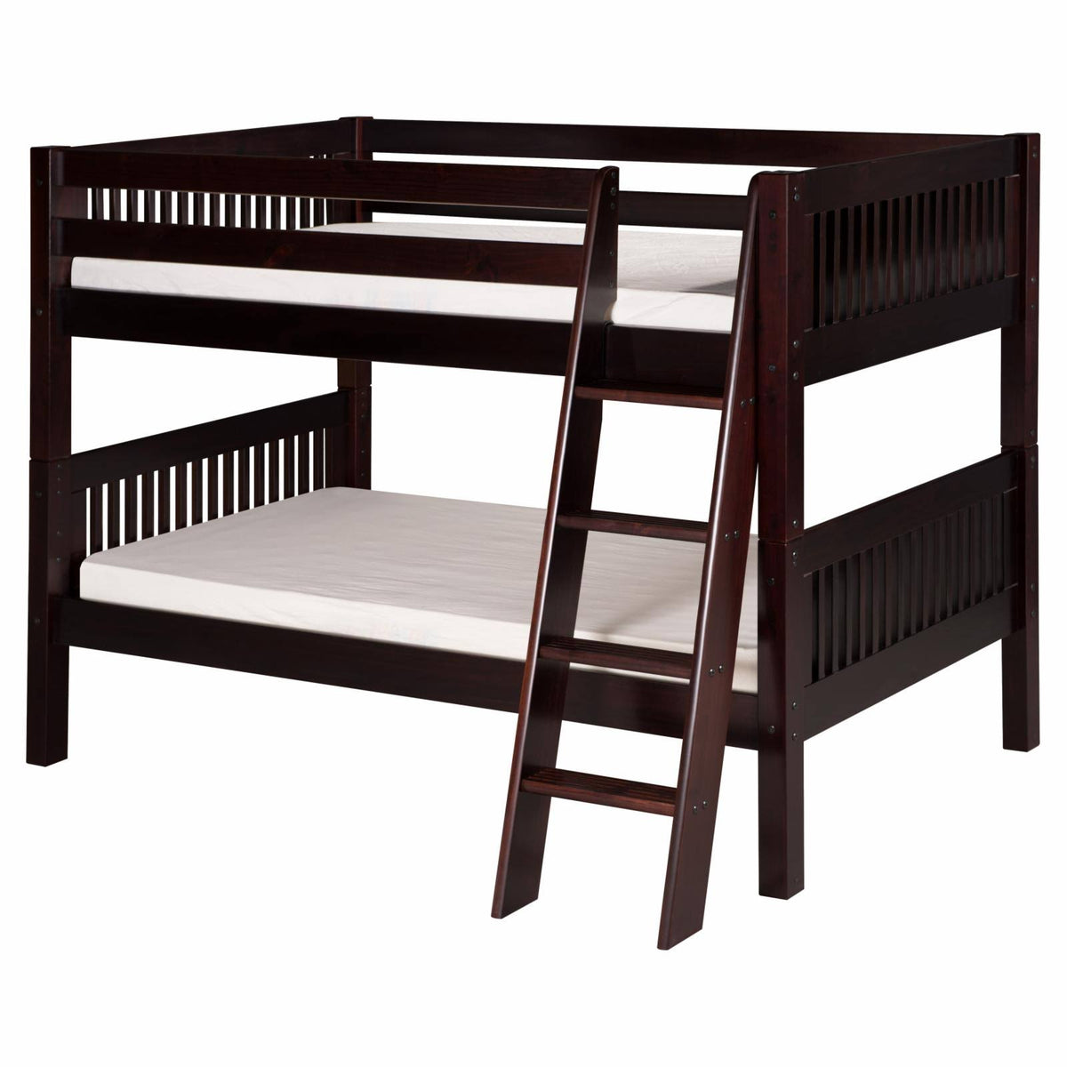 Cappuccino Low Bunk Bed with Angle Ladder Q101529