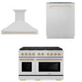 48 In. Gas Range, Range Hood, Dishwasher in Stainless Steel V614