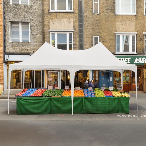 White 26x19ft Heavy Duty Canopy Tent with 8 Removable Sidewalls L32557