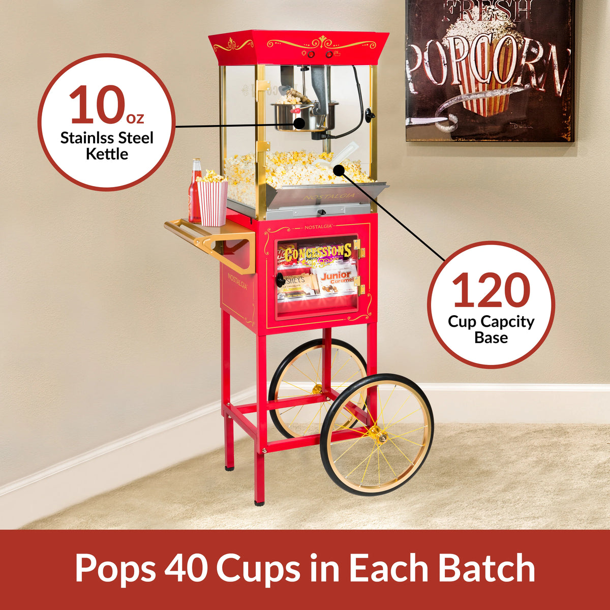 10-Ounce Popcorn & Concession Cart U1814