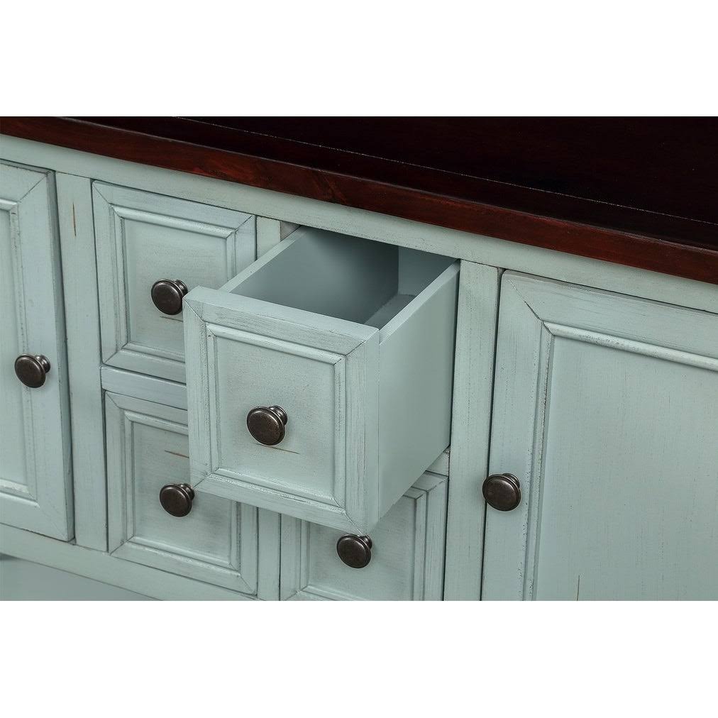 Dark Blue Sideboard Console Table with Bottom Shelf Z9249